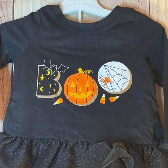 Cat and Jack Book Top Bottom Outfit 12M Black Orange Boo Halloween - Picture 2 of 3